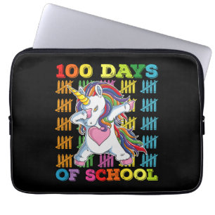 100 dagen school eenhoorn leraar laptop sleeve