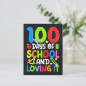 100 dagen school en er van genieten Vectorontwerp Feestdagenkaart (Staand voorkant)