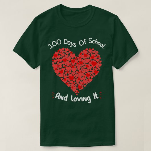 100 dagen school en het hart van het hart H T-shirt (Design voorkant)