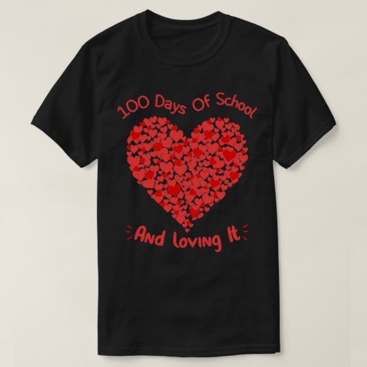 100 dagen school en het hart van het hart H T-shirt (Design voorkant)