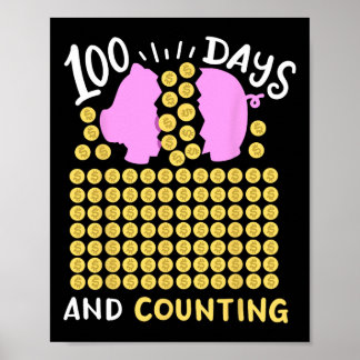 100 dagen school en het tellen van varkensmunt Byn Poster