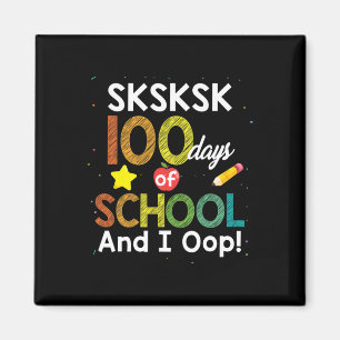100 dagen school en I Oop plezier leraar student Magneet