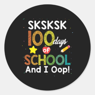 100 dagen school en ik op leuke leraar student ronde sticker