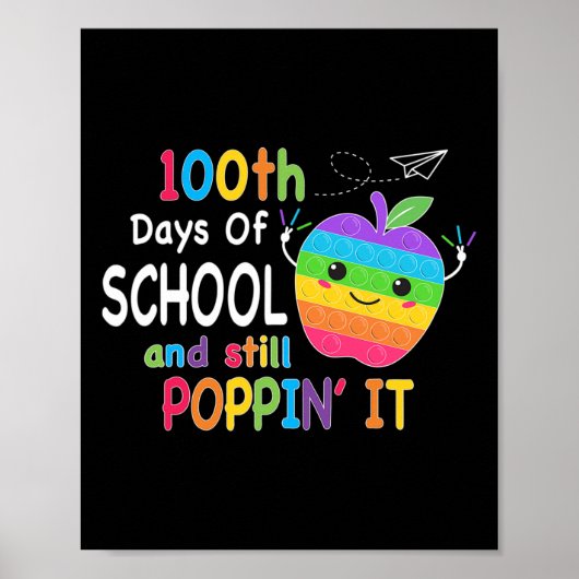 100 dagen school en nog steeds papaverwijn 100 dag poster (Voorkant)