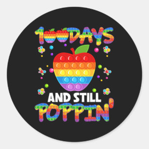 100 dagen school en nog steeds papaverwijn 100 dag ronde sticker