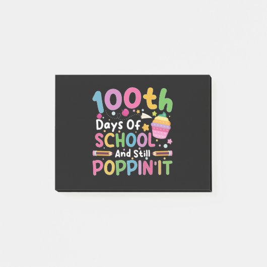 100 dagen school en nog steeds poppend meisje  post-it® notes (Voorkant)