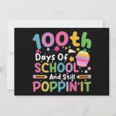 100 dagen school en nog steeds poppin' meisje  kaart (Voorkant)