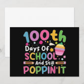 100 dagen school en nog steeds poppin' meisje  kaart (Voorkant / Achterkant)