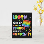 100 dagen school en nog steeds Poppin'it 100ste da Kaart (Gele Bloem)