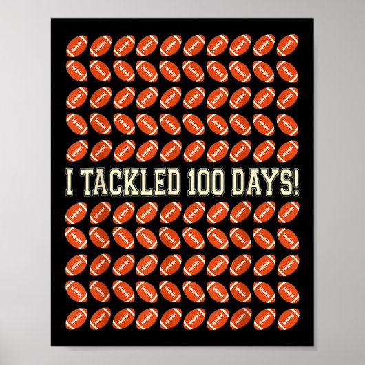 100 dagen school, Football 100e dag Poster (Voorkant)