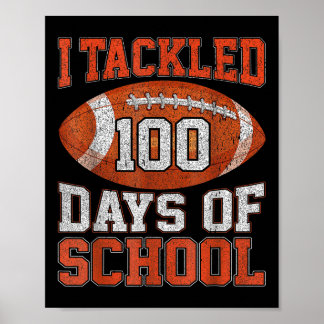 100 dagen school Football 100ste dag voor jongens  Poster