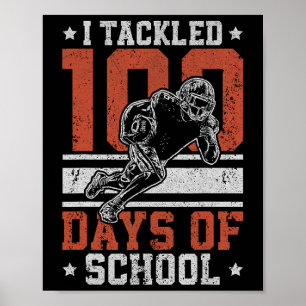 100 dagen school Football 100ste dag voor jongens Poster