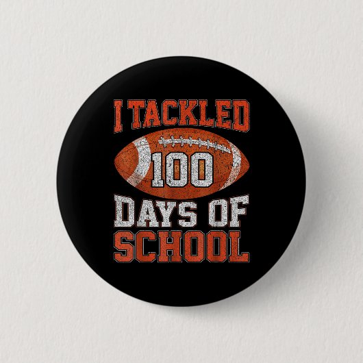 100 dagen school Football 100ste dag voor jongens  Ronde Button 5,7 Cm (Voorkant)