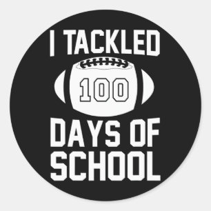 100 dagen school Football 100ste dag voor jongens Ronde Sticker