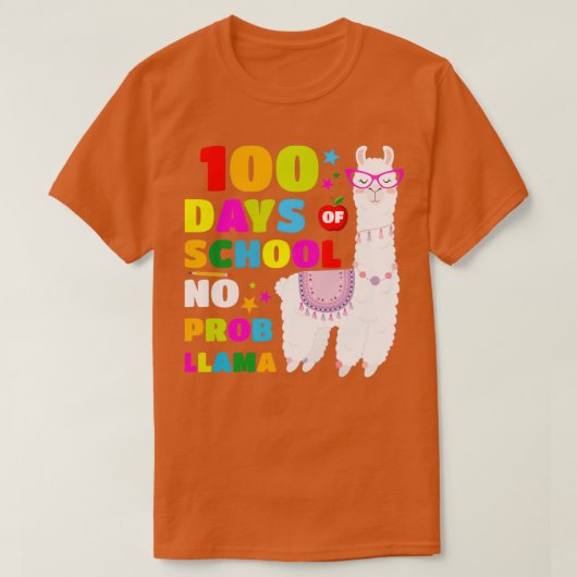 100 dagen school Funny Llama 100e dag leraar A T-shirt (Design voorkant)