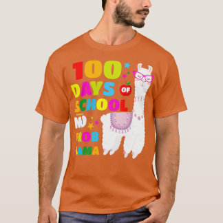 100 dagen school Funny Llama 100e dag leraar A T-shirt