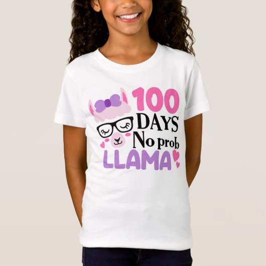 100 dagen school - geen Llama T-shirt (Voorkant)