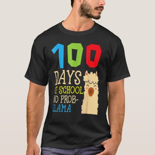 100 dagen school geen prob llama, Cute Alpaca Stud T-shirt (Voorkant)