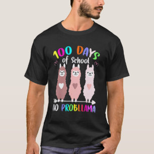 100 dagen school geen probleem lama leraren studen t-shirt