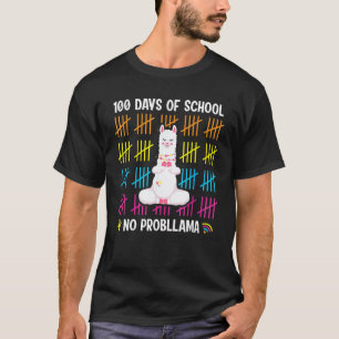 100 dagen school geen probleem lama schattig 100e t-shirt