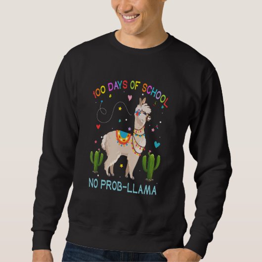100 dagen school geen probleem-llama Llama leraar  Trui (Voorkant)