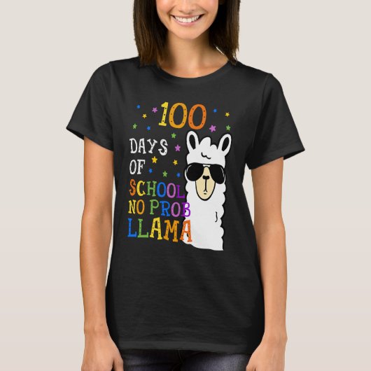 100 dagen school geen professor lama leraar en t-shirt (Voorkant)