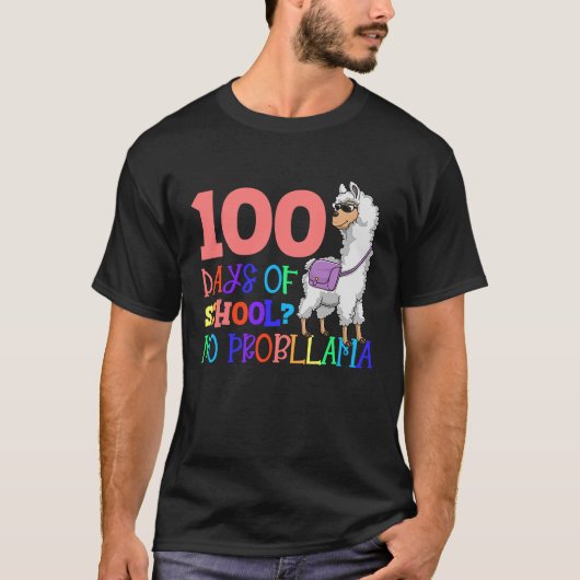 100 dagen school geen voorbeeld Llama-leraar of st T-shirt (Voorkant)