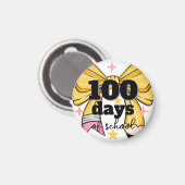 100 dagen school gele potlood strik magneet (Voorkant / Achterkant)