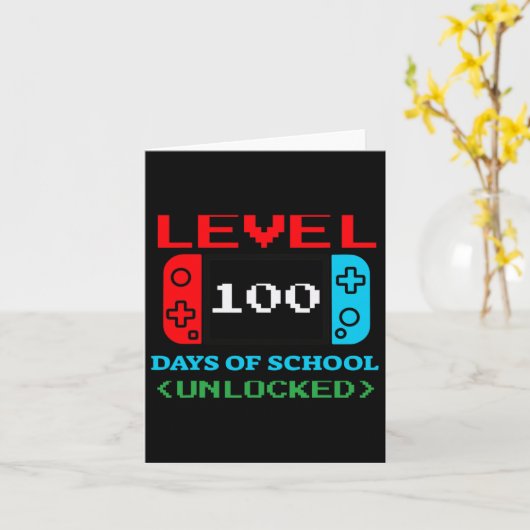 100 dagen school geopend 3 kaart (Gele Bloem)