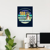 100 Dagen School Grappige Coole Dinosaurus School Poster (Thuiskantoor)