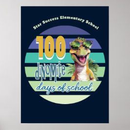 100 Dagen School Grappige Coole Dinosaurus School Poster