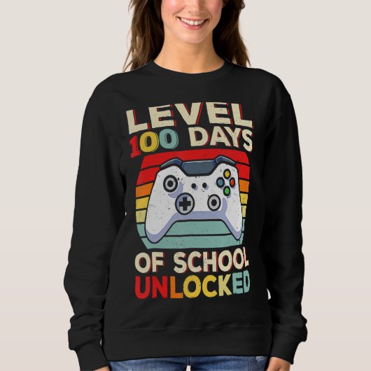 100 dagen school grappige gamervideogames jongens trui (Voorkant)