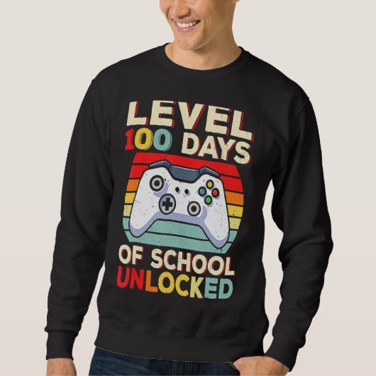 100 dagen school grappige gamervideogames jongens  trui (Voorkant)