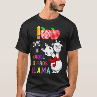 100 dagen school grappige Geen probleem Lama Leraa T-shirt