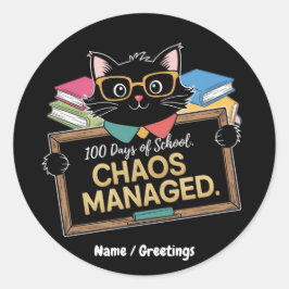 100 dagen school hoe deze grappige leraar overleef ronde sticker