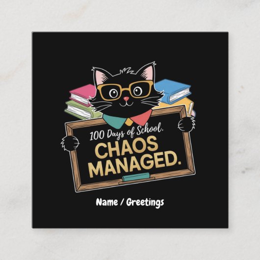 100 dagen school hoe deze grappige leraar overleef vierkante visitekaartje (Voorkant)