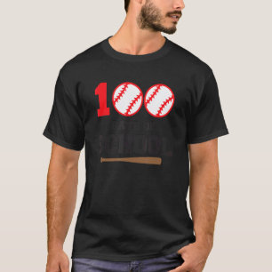 100 dagen school honkbal 100ste dag leraren studen t-shirt