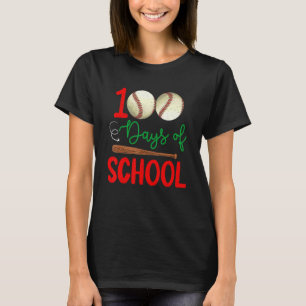 100 dagen school honkbal 100ste dag van school ond t-shirt