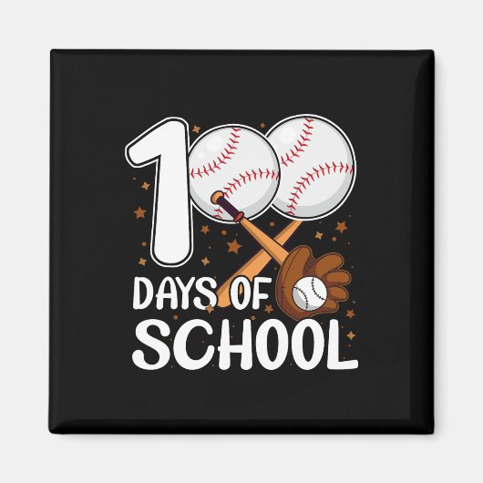 100 Dagen School Honkbal Coach Honkbal Student Magneet (Voorkant)