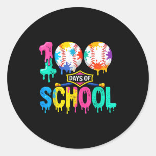 100 Dagen School Honkbal Jongens Kids Kleurrijk 10 Ronde Sticker