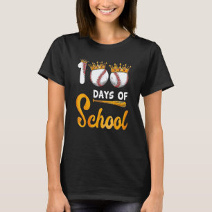 100 dagen school honkbal leraar kinderen 100ste da t-shirt