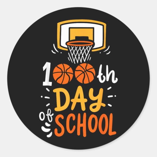 100 dagen school honkbal ronde sticker (Voorkant)