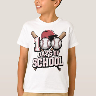 100 dagen school honkbal sport thema t-shirt