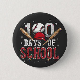 100 dagen school honkbal sportliefhebbers ronde button 5,7 cm
