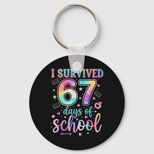 100 dagen school ik heb 67 dagen school overleefd sleutelhanger (Voorkant)