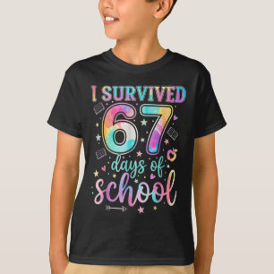 100 dagen school Ik heb 67 dagen school overleefd T-shirt