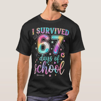 100 dagen school Ik heb 67 dagen school overleefd T-shirt