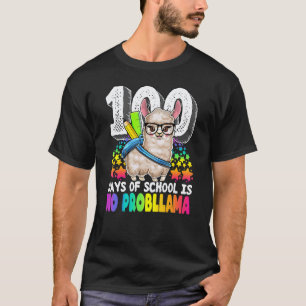 100 dagen school is geen probleem lama leraar t-shirt