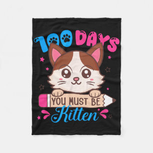 100 dagen school Je moet wel een kattenliefhebber Fleece Deken