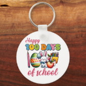 100 Dagen School Jongen Meisje Pasen 100 Dag van S Sleutelhanger (Voorkant)